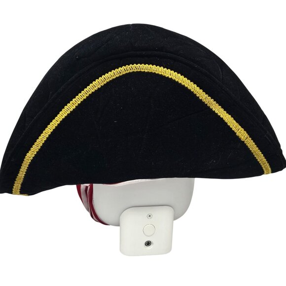 Pirates Of The Caribbean Adult Pirate Hat With Red Striped Bandana - Picture 4 of 5